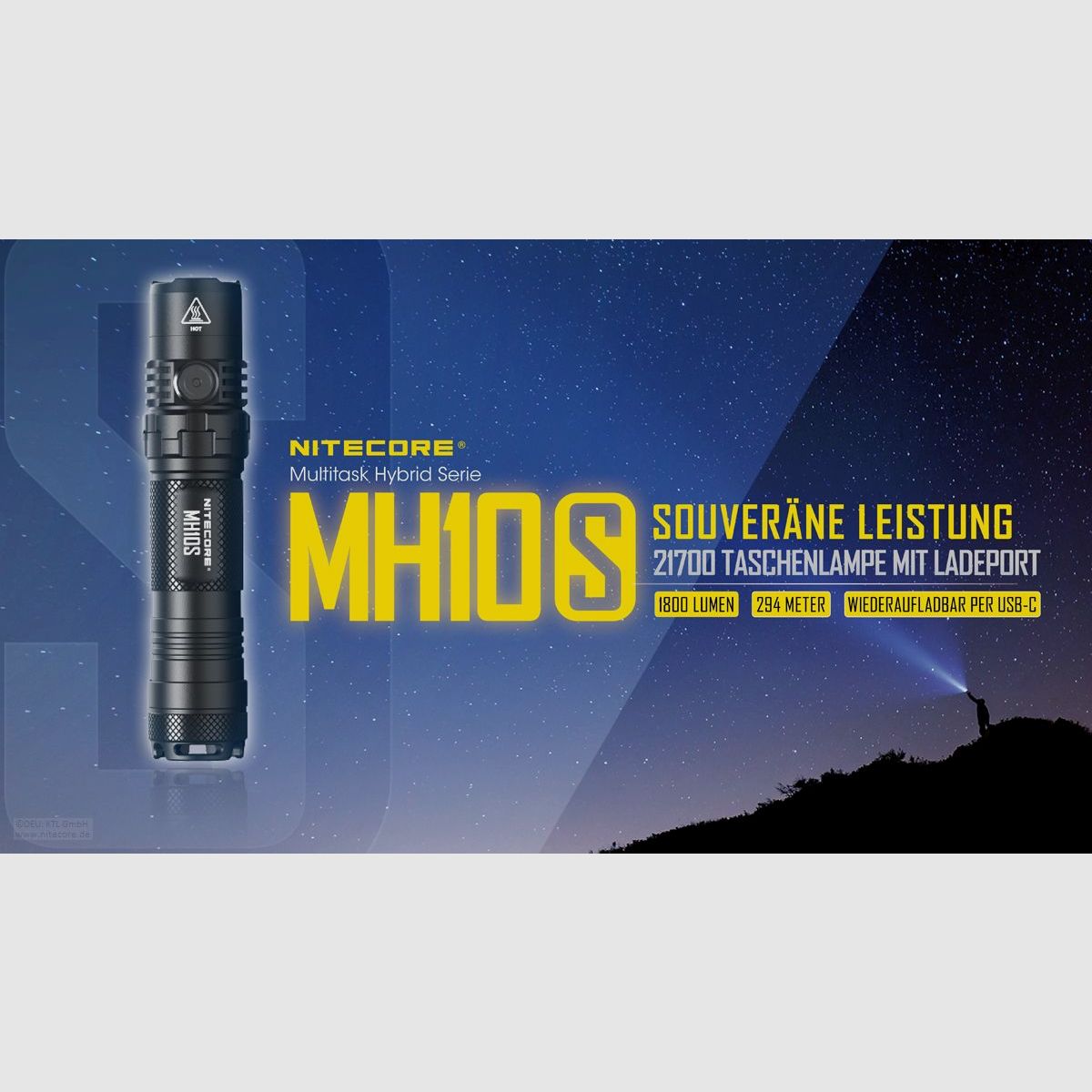 Nitecore MH10S Taschenlampe 1800 Lumen