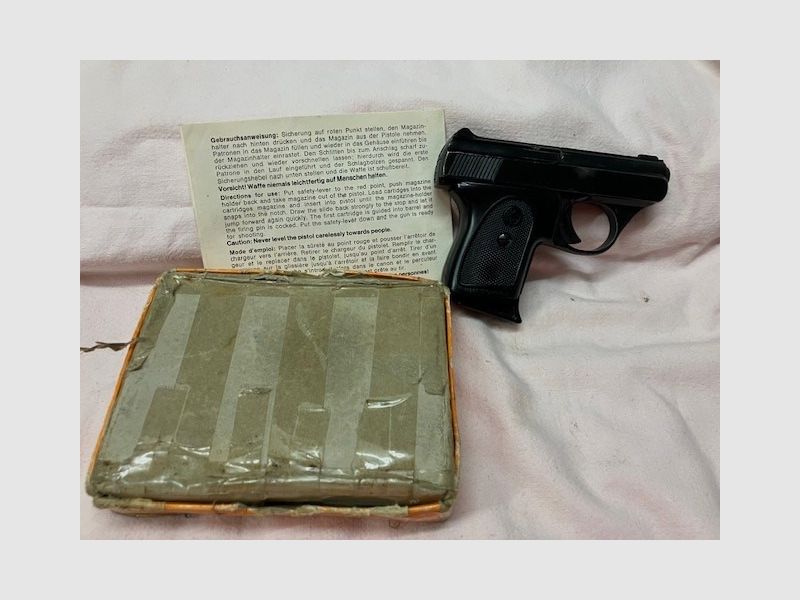 HS Gas- und Alarm-Pistole, Mod. 5, Kal. 8 mm, PTB Nr. 100, Taschenpistole 6-schüssig