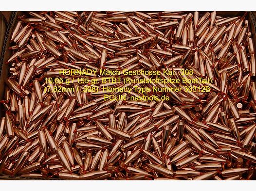 ORIGINAL HORNADY GESCHOSSE TYP: A-MAX Match Boat Tail Kaliber .30 / DIA .308 - 155 Grain 10,0 Gramm