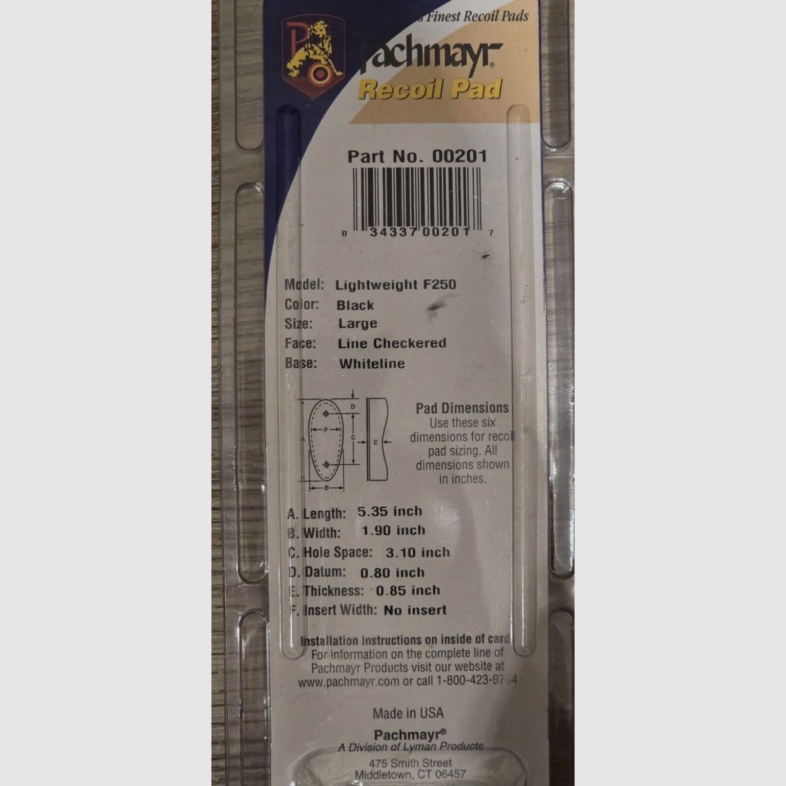 Pachmayr Lightweight F250 Large - Black nakładka na kolbę, zdjęcie 2 z 3