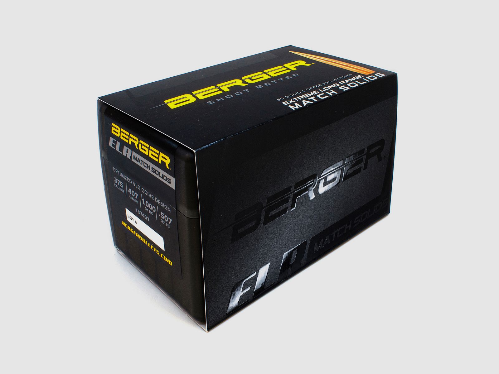 Berger Geschoss .375 ELR Match Solid Bullets 407GR 50 Stück