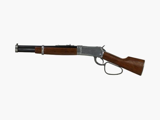 Deko Westerngewehr Kolser Winchester Mare's Leg 26 Zoll realistisches Repetieren mit HĂĽlsenauswurf LĂ¤nge 67 cm altgrau