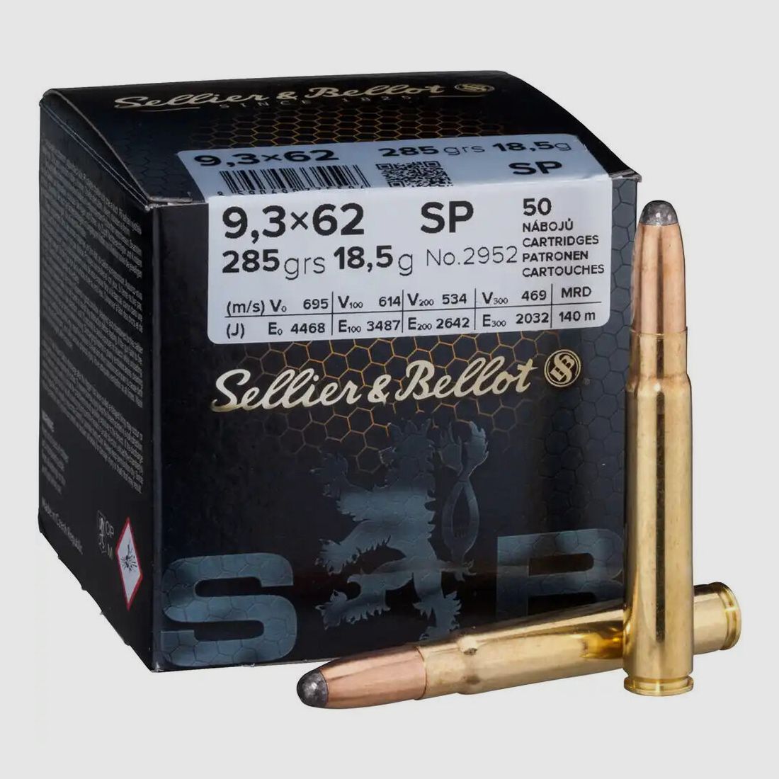 Sellier & Bellot SP 285grs A50 9.3x62