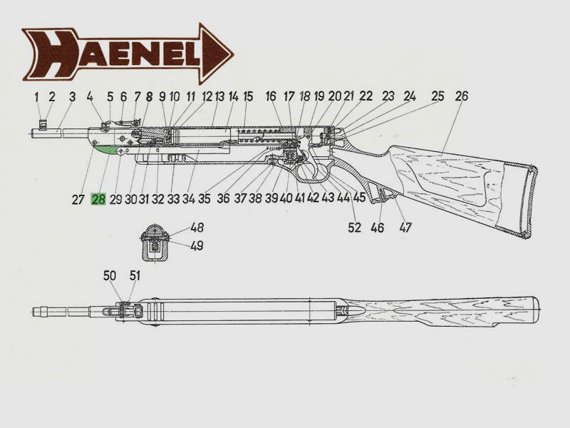 Gelenk fĂĽr Verbindung von Lauf und Spannschiene fĂĽr Knckluaf Luftgewehr Haenel 304, Ersatzteil