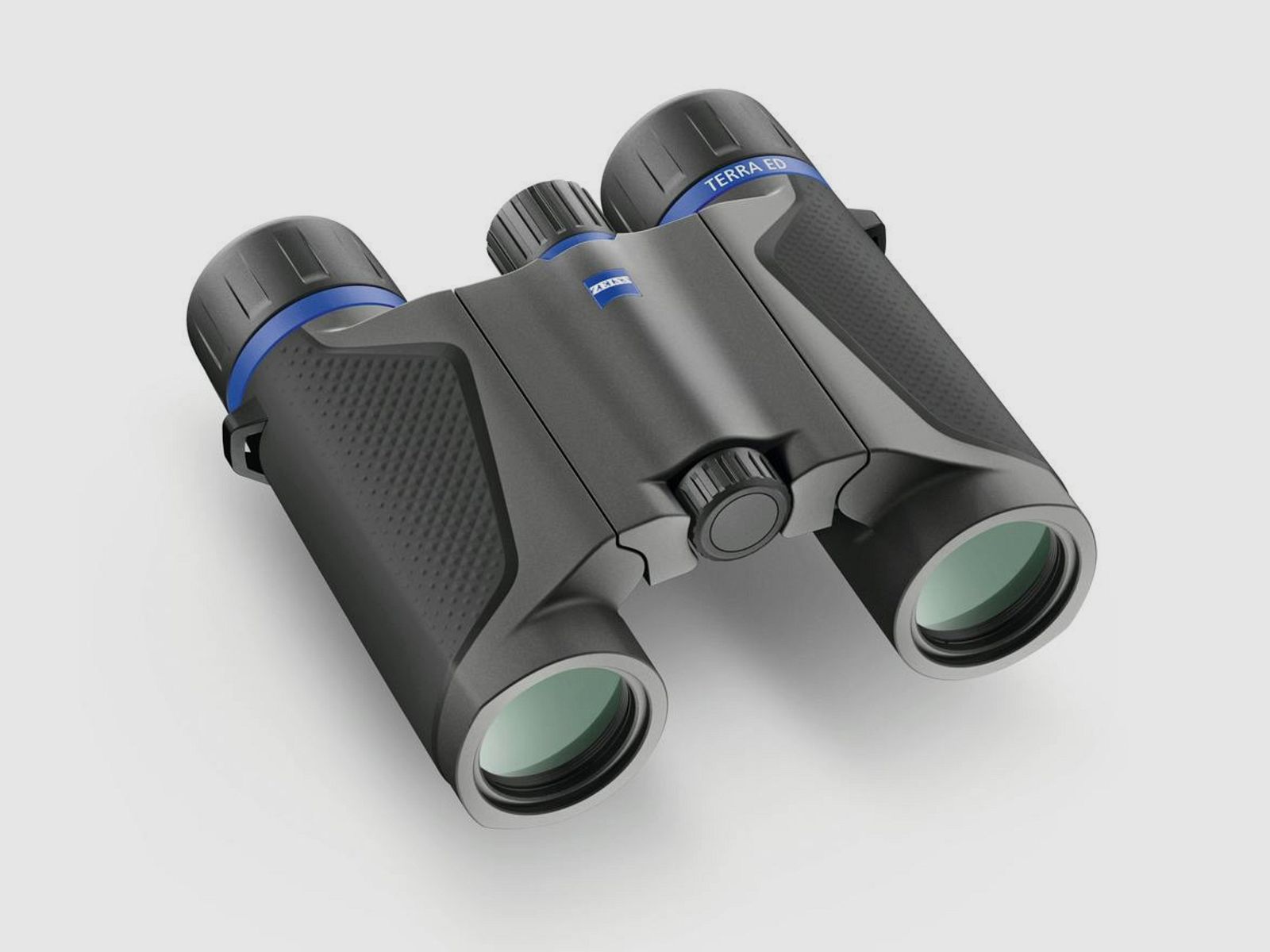 Lornetka ZEISS Terra ED Pocket 8x25 z paskiem na ramię i torbą czarno-szara