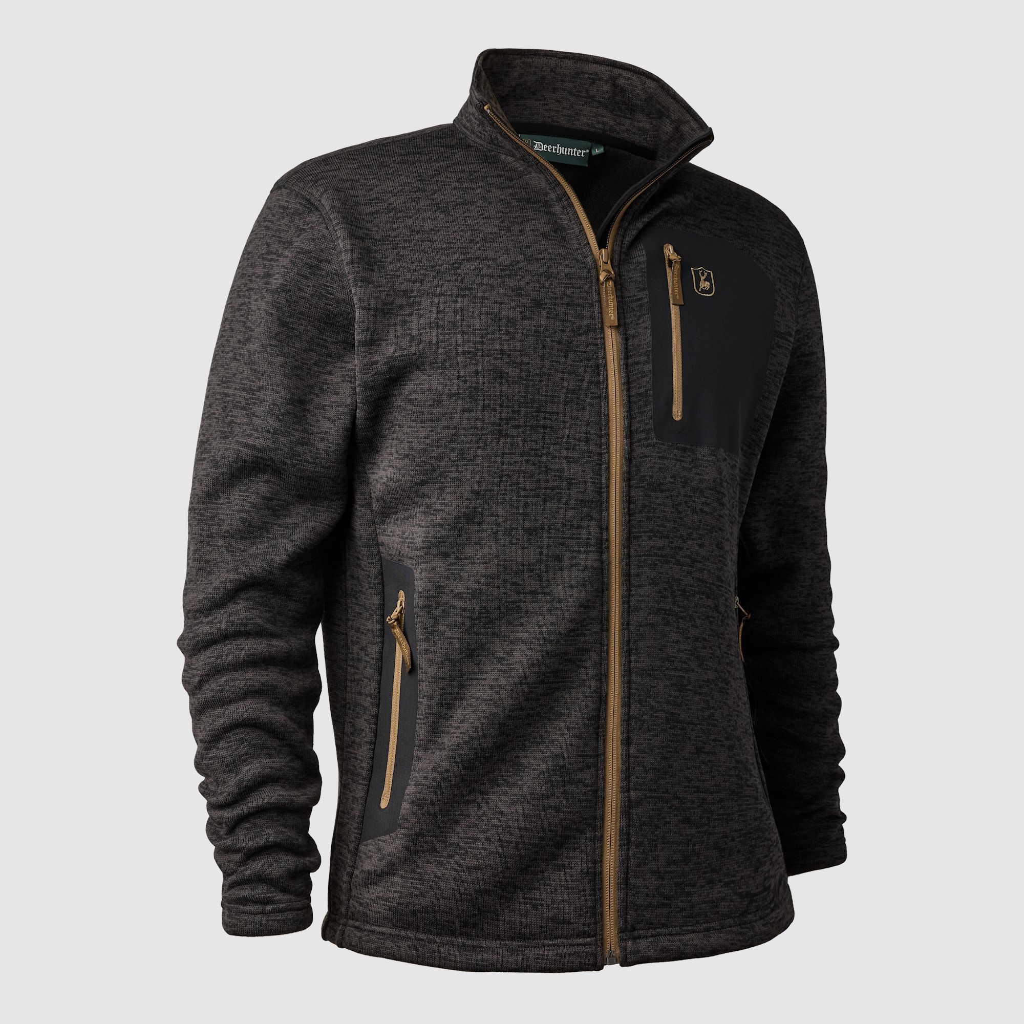 Deerhunter Sarek Veste Tricotée Gris Foncé melange 2XL