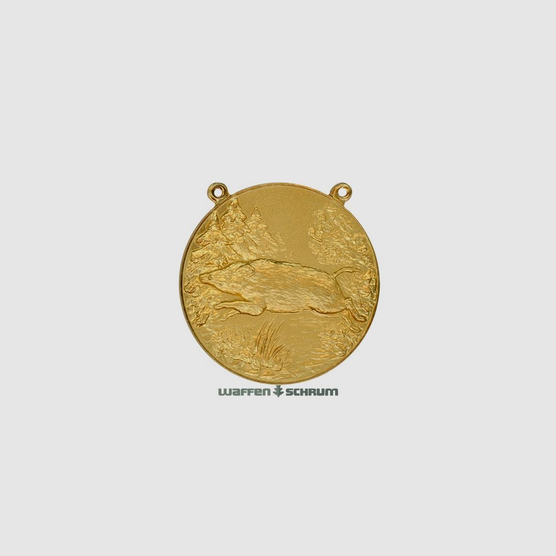 Steinhauer&Lück Medaille Wildschwein mit Kette Vergoldet