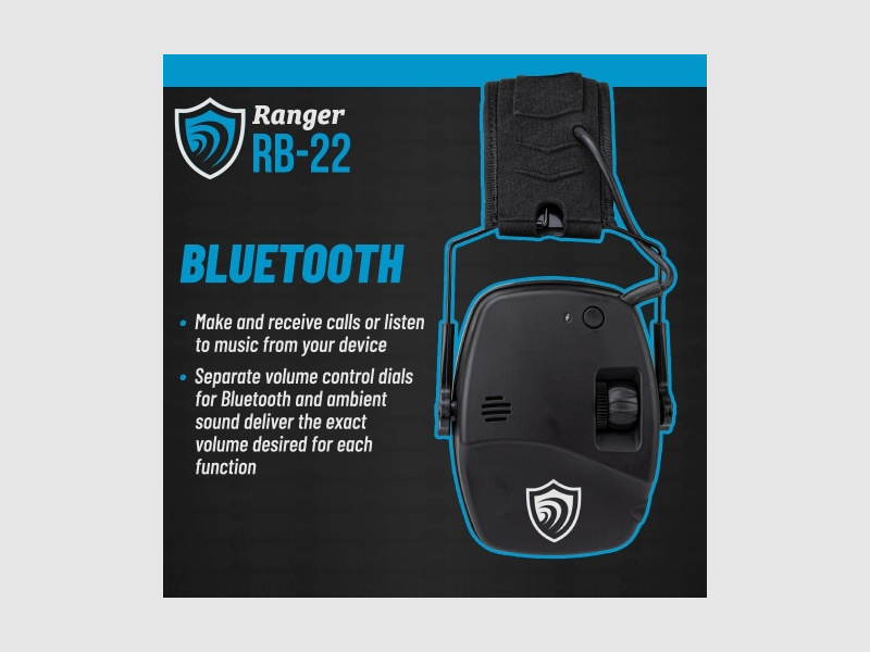 Protection auditive active Otis avec Bluetooth, noire