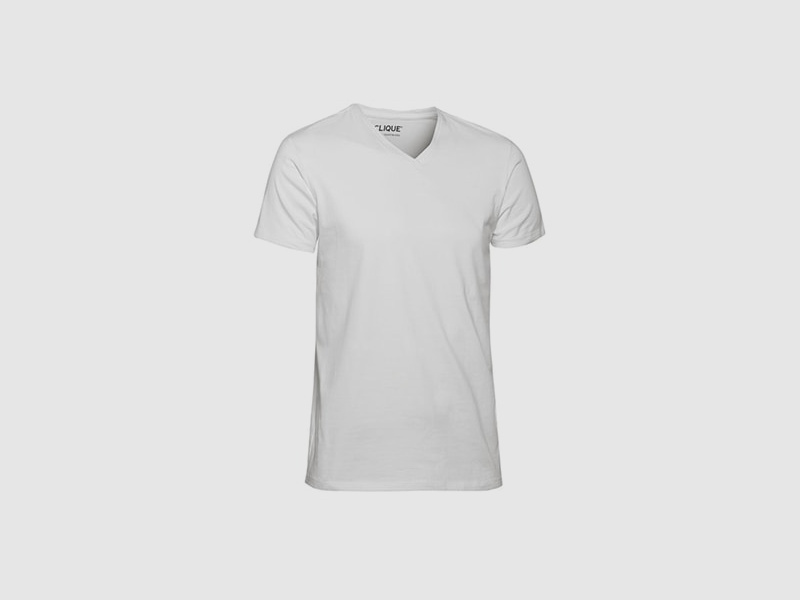 Clique T-Shirt V-Ringad Bianco S