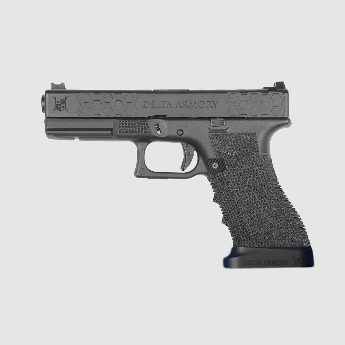 P03 GBB Airsoft Pistole mit Grip Stippling in Schwarz | Delta Armory