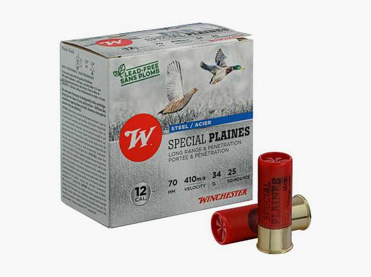 Cartouches de chasse Winchester 12/70 34g Acier numéro 5 Hautes Performances - WINCH,CART STEEL HP, SPECIAL PLAINES 12/70 16mm