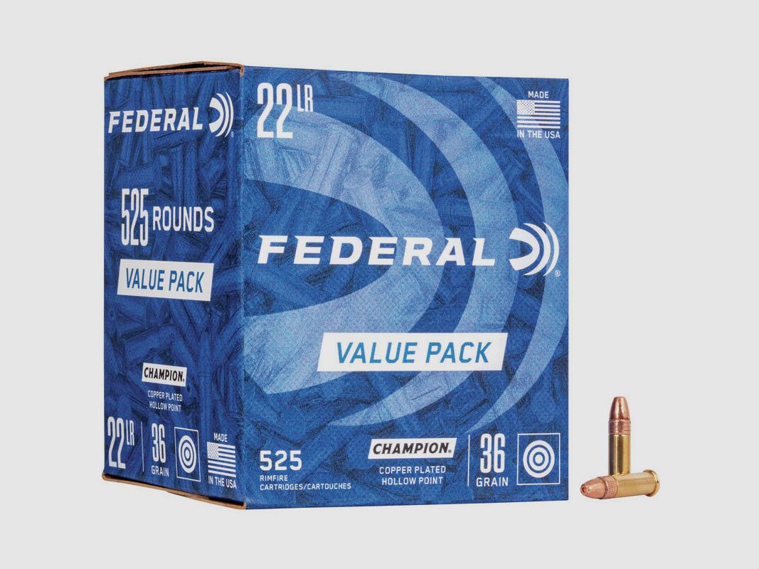 FEDERAL 22 LR 36 GRS / 2.33 G CHAMPION HP 525 PCS, image 1 of 6