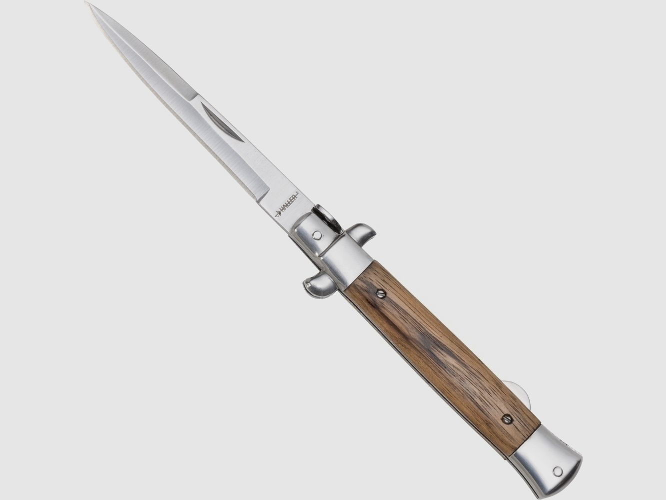 Taschenmesser Stiletto Zweihand Zebraholz §42a konform legal führen