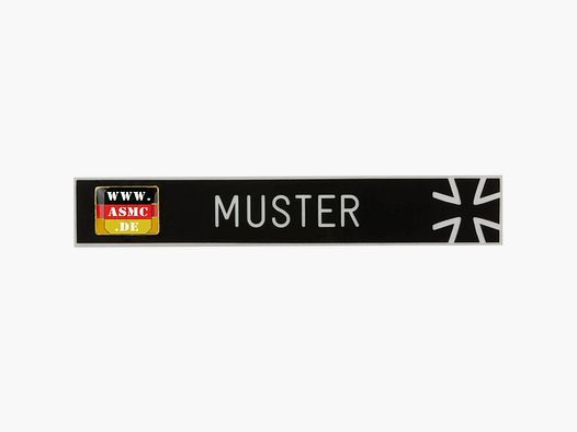 ASMC ASMC name tag with service flag and iron cross black