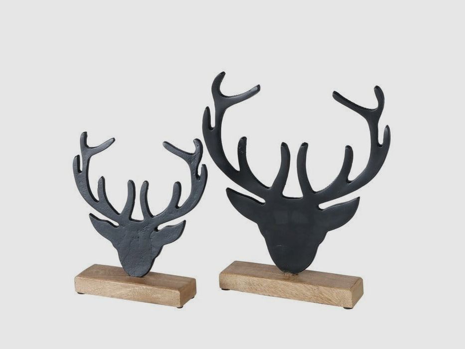 LivingActive Manto Dekoaufsteller Hirsch 2 tlg. Set