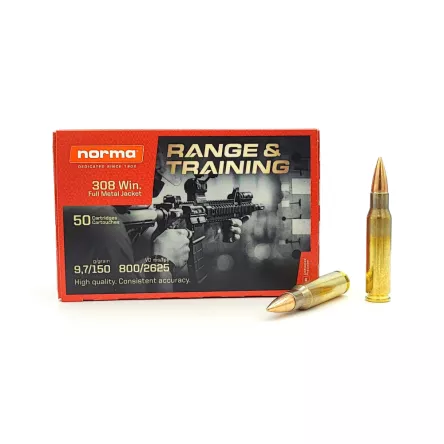 308 Win NORMA Range & Training FMJ 9,7 g/150 gr (50 Stück)