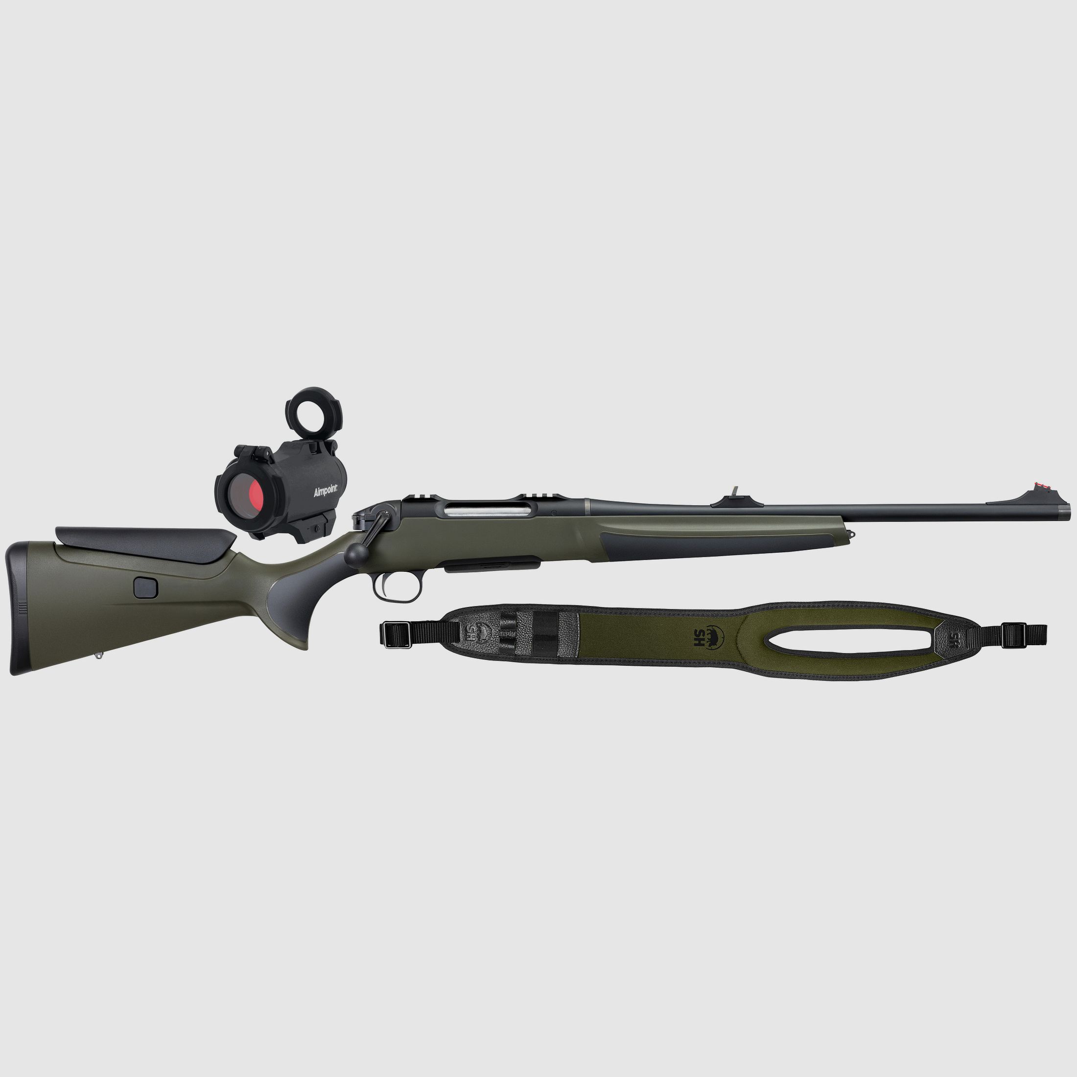 Haenel Jaeger NXT Composite inklusive Leuchtpunktvisier und Gewehrriemen, Kal. .300 Win. Mag.