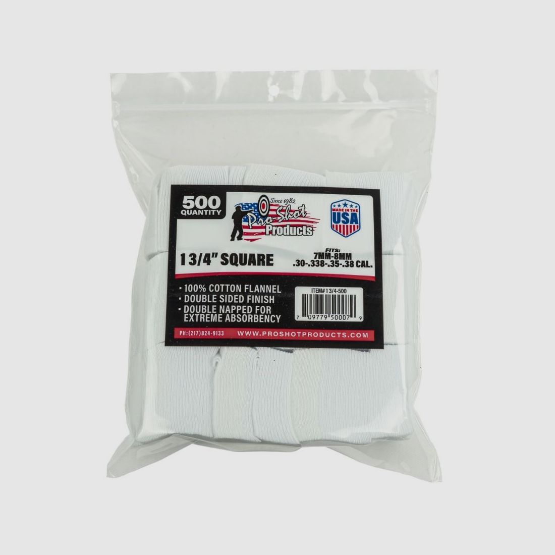 500 Patches 1 3/4" Eckig 7mm bis 8mm
