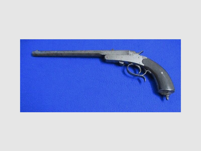 Deutsche Salonpistole Scheibenpistole Vorkrieg Einzellader auf gelbe WBK