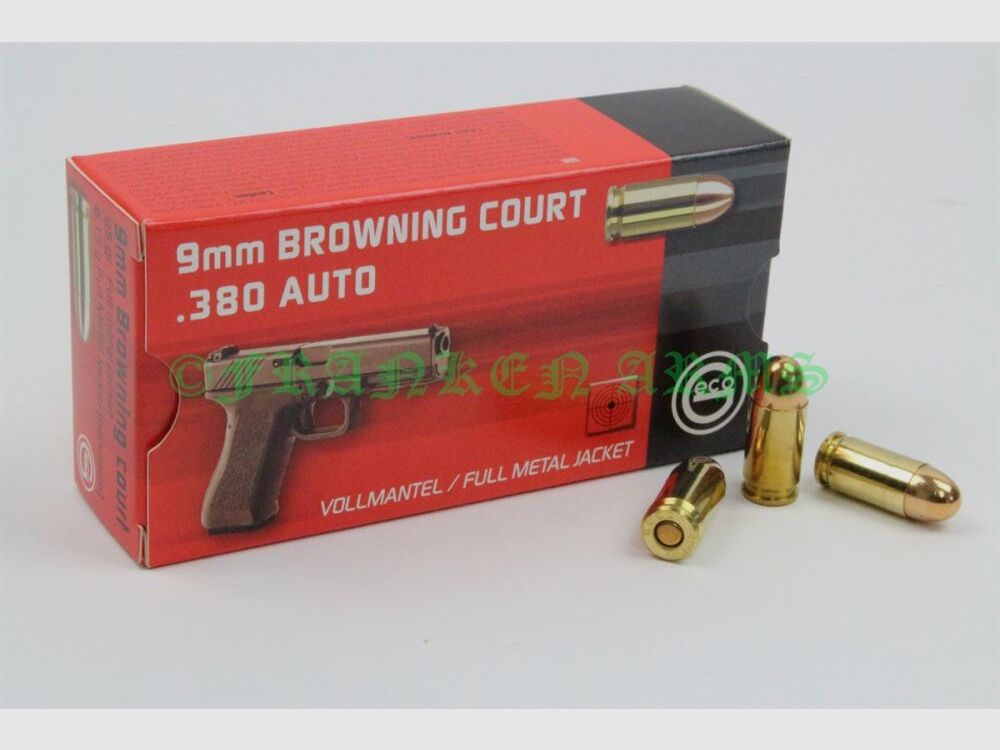 Geco 9mm kurz (.380 Auto) Vollmantel 95gr. 6,15g 50 Stück Staffelpreise