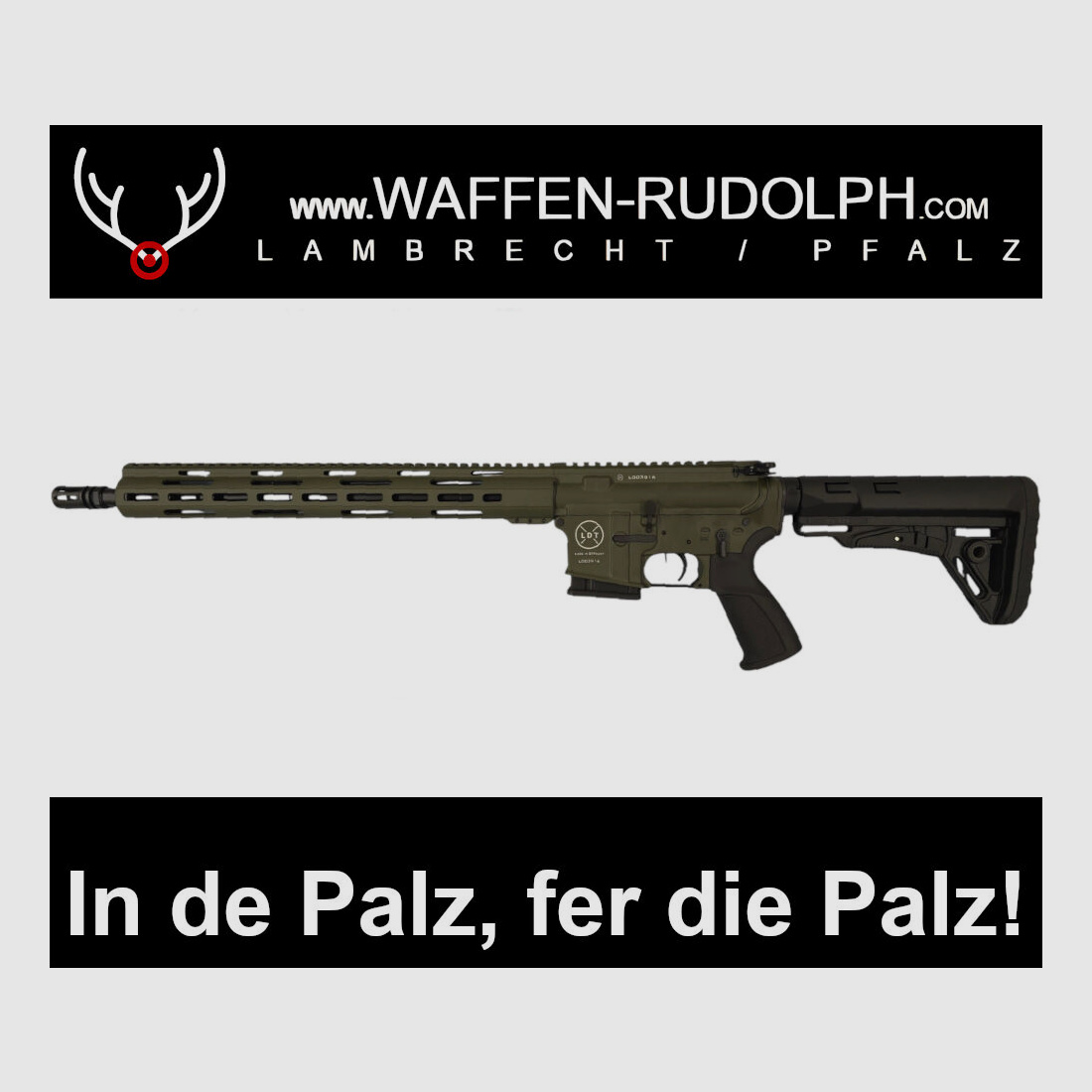 LUX DEF TEC LDT L5L OD GREEN with long handguard AR15 16.75" ABSOLUTE BARGAIN at WAFFEN RUDOLPH... available in the PFALZ only HERE!!!