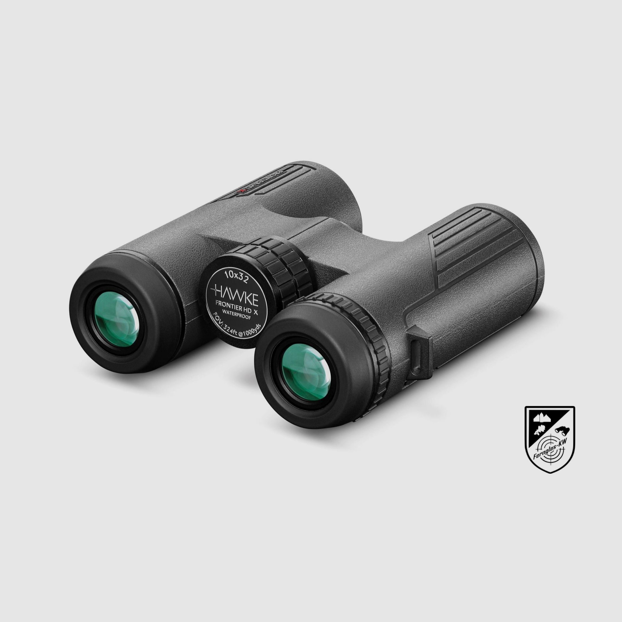 HAWKE 38008 Frontier H DX 10x32 Fernglas Grau mit Zubehör