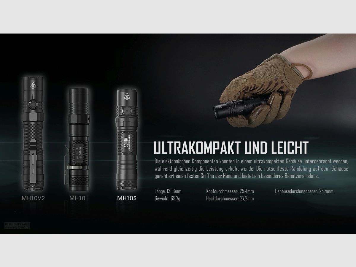 Nitecore MH10S Taschenlampe 1800 Lumen