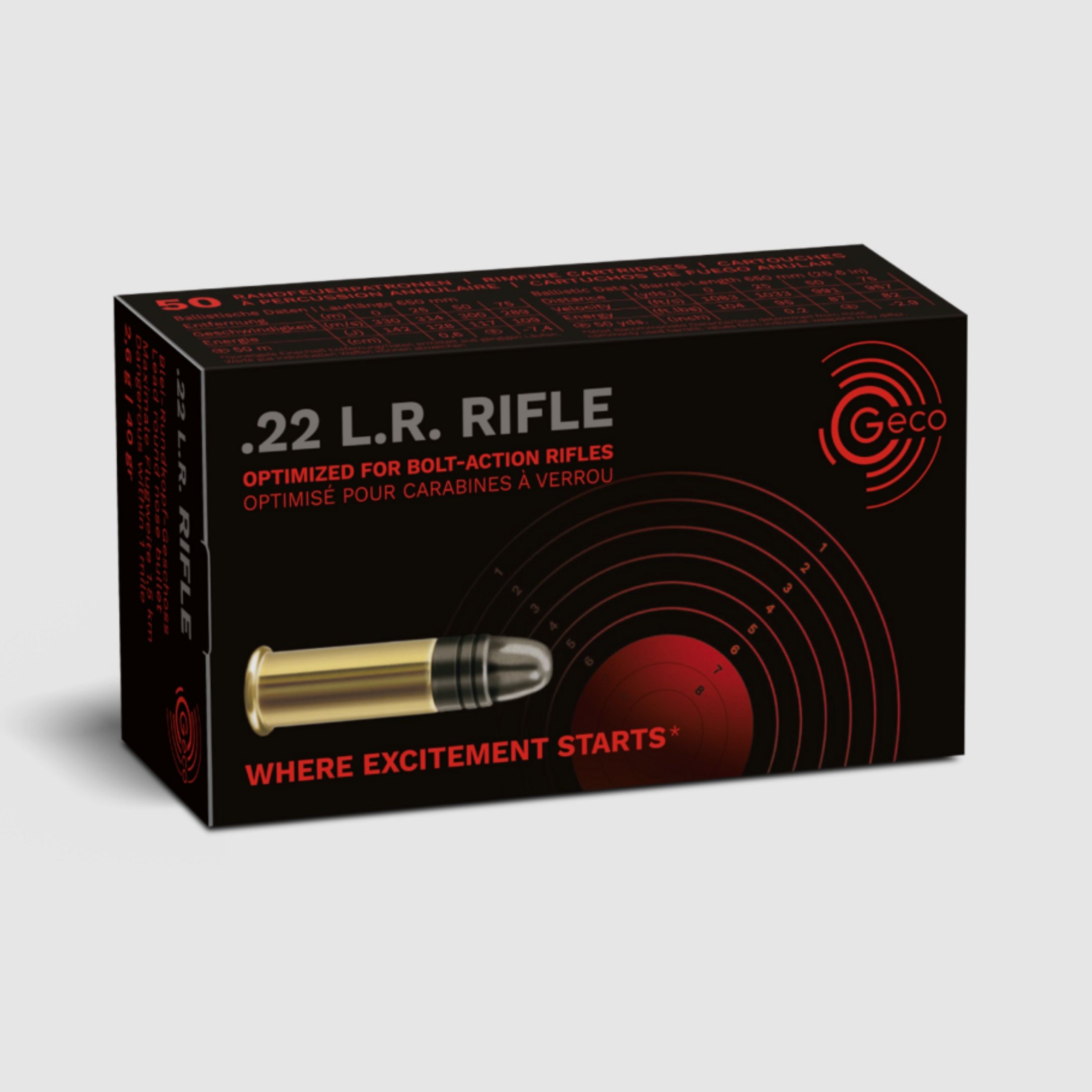 Geco 2132540 .22 lfb. Rifle Blei Rundkopf 2,5 g 40 grs.