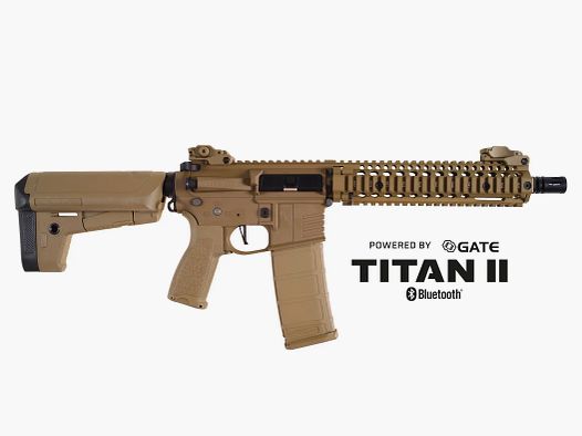 AR15 MK18 ALPHA Vollmetall TITAN™ II Bluetooth 11.1v Ready  -Airsoft Gewehr in Tan max 0.5 Joule