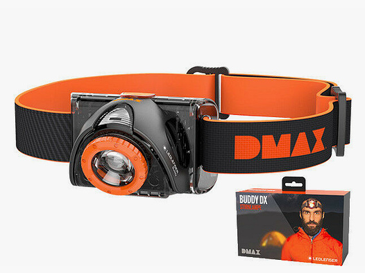 Ledlenser 500833 DMAX Buddy Stirnlampe bis zu 200 Lumen Leuchtweite 120m wiegt nur 105g