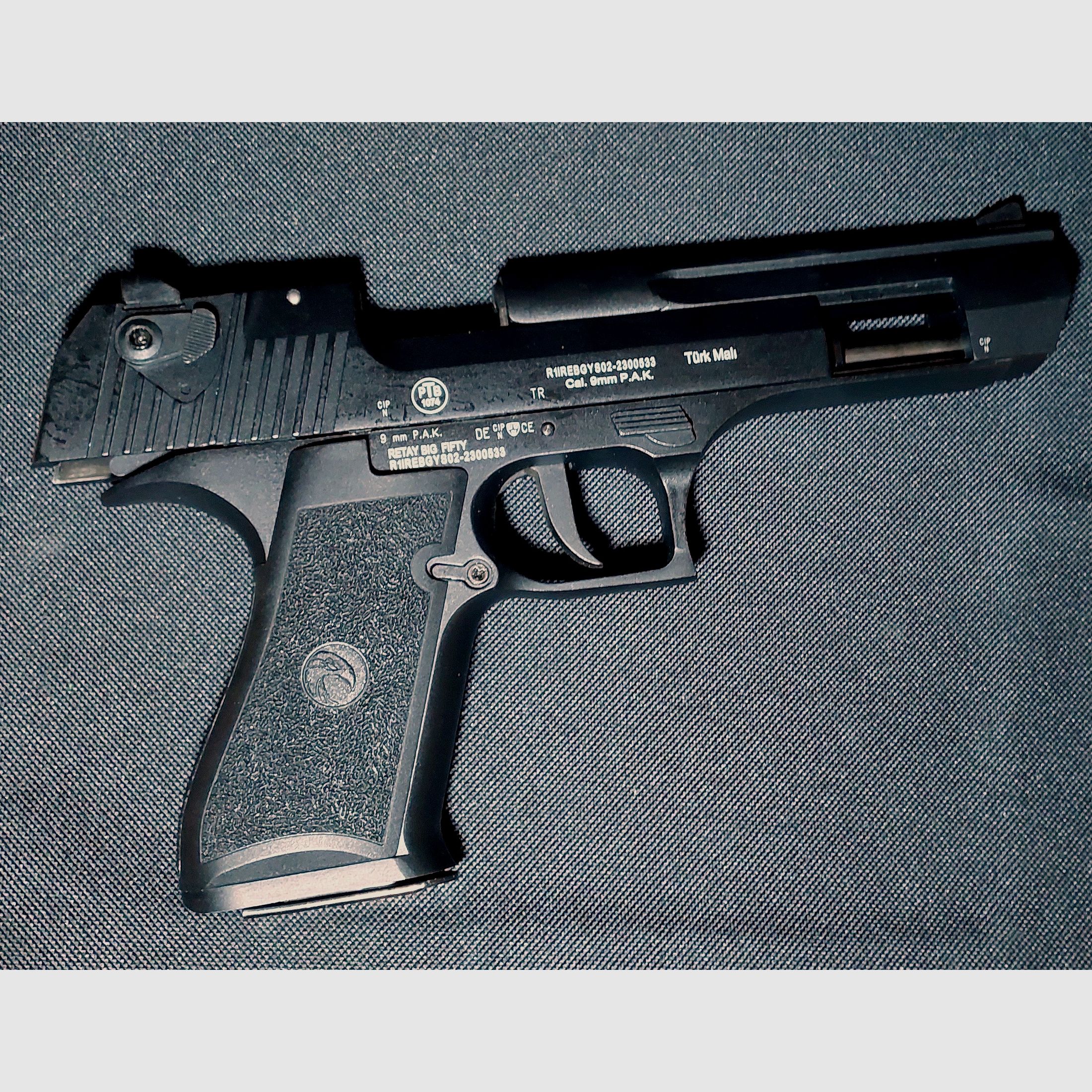 Retay Big Fifty Schreckschusspistole 9mm P.A.K. brüniert (PTB 1074)