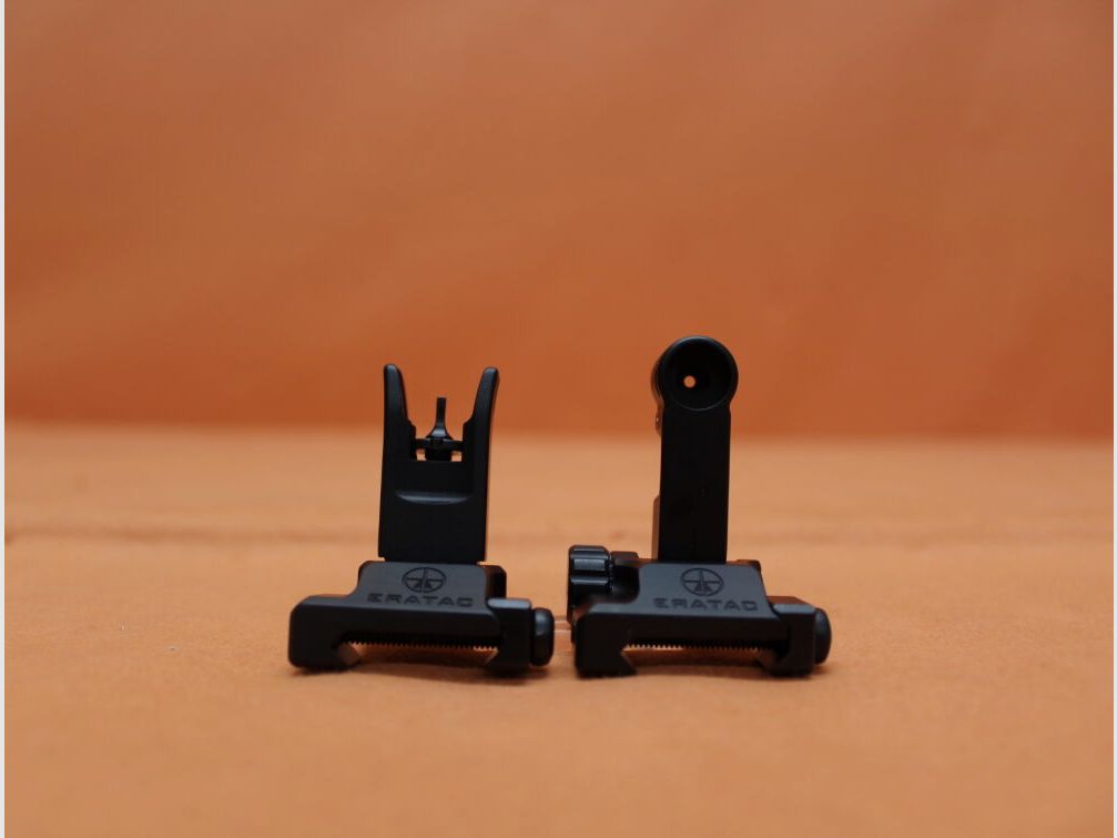 Recknagel Era-Tac Notvisierung (T0541-0355) 1,35mm Korn, Alu schwarz f. Picatinnyprofil, Klappkorn/Klappvisier