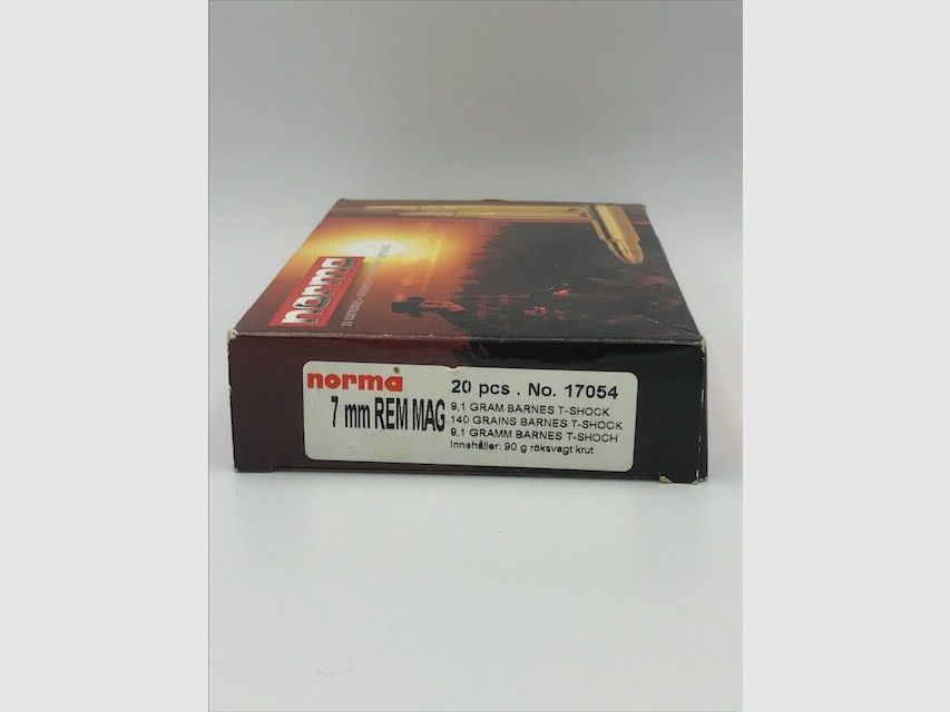 NORMA Büchsenmunition Barnes T-Shock 7mm Rem. Mag. 9.1 g. 140 gr.