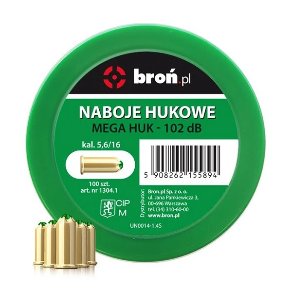 The loudest blank cartridges Mega Huk 5.6/16 mm cal. .22 for Stalker M906 and Zoraki, 100 pcs.