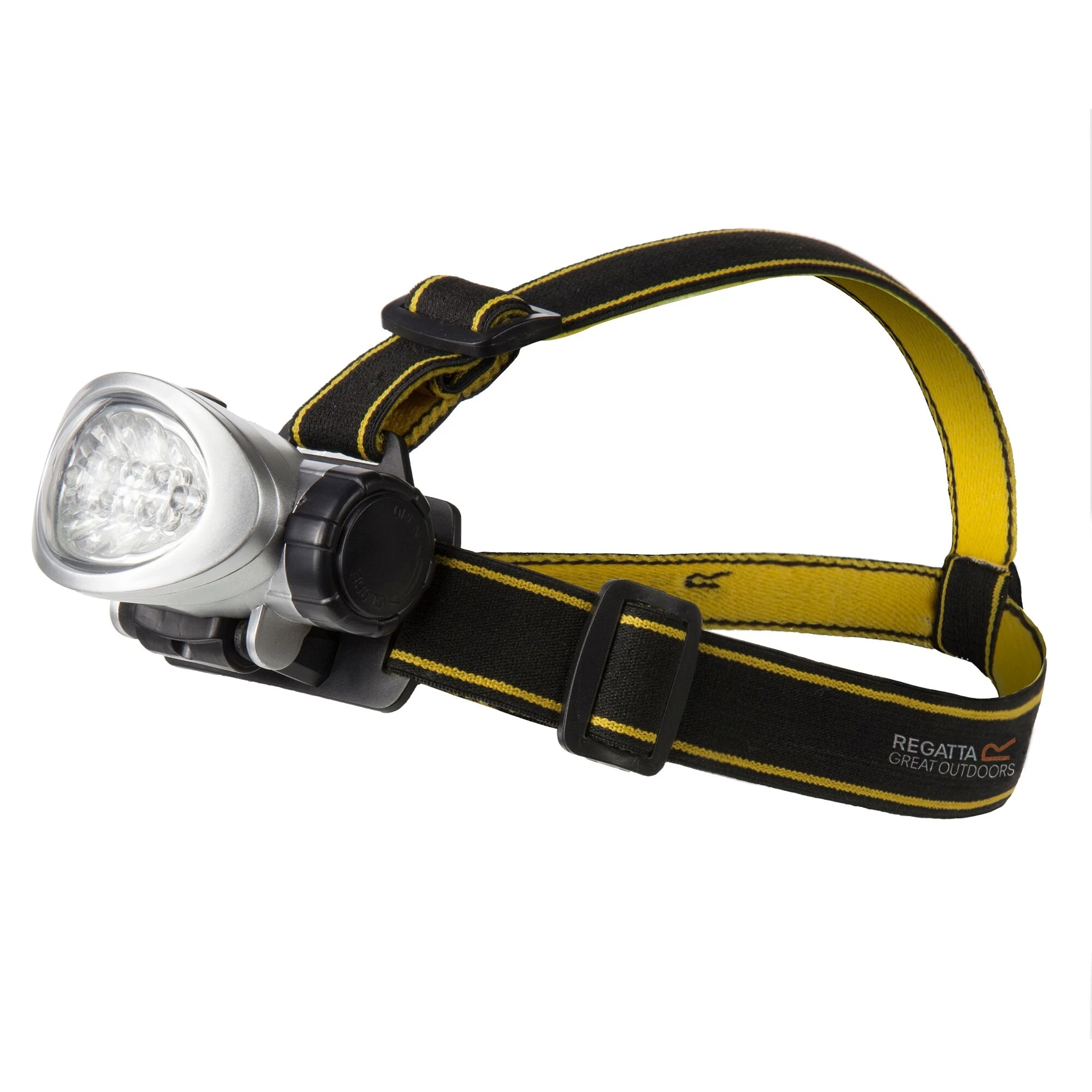 Lampada frontale Regatta con 10 LED, nero-grigia, a batteria