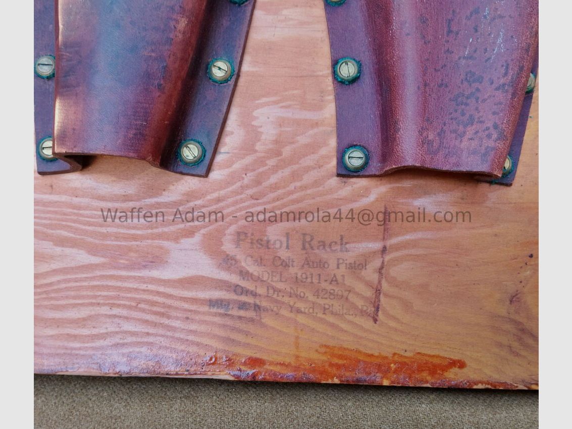 Pistola U.S Colt 1911A1, Mig. en el Astillero Naval, Filadelfia, Pa. Soporte de Pistolas de Acorazado de la Marina de EE. UU. Colt 45, Pistolas Automáticas Militares de EE. UU. Volumen 1 1894-1920