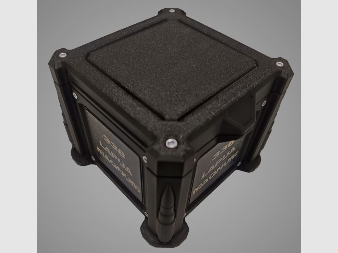 3D-Printed Precision Ammunition Box, Cartridge Box, AmmoBox .338 Lapua Magnum