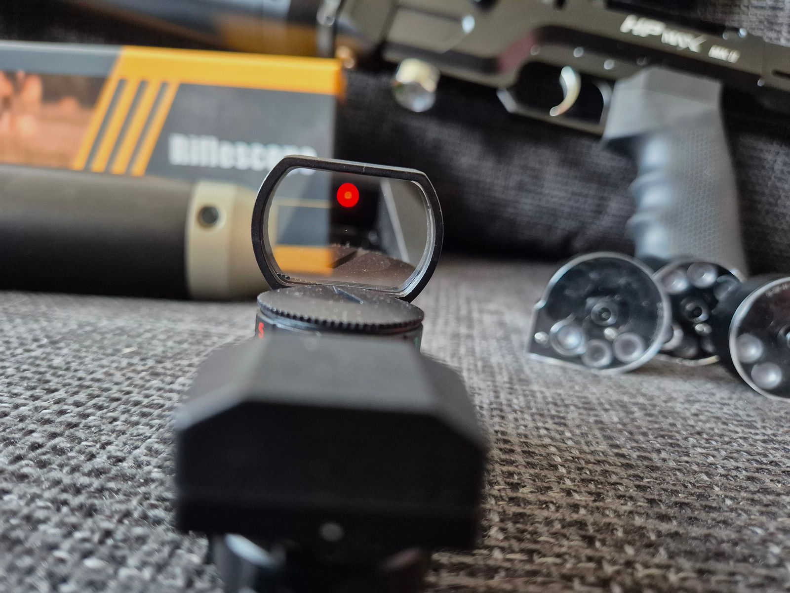 AEA HP Max MK2 9mm/.357 Komplettset: 5 Mags, 2 Tanks, VEVOR Kompressor, Optiken & Zubehör (GoGun 03/2025)