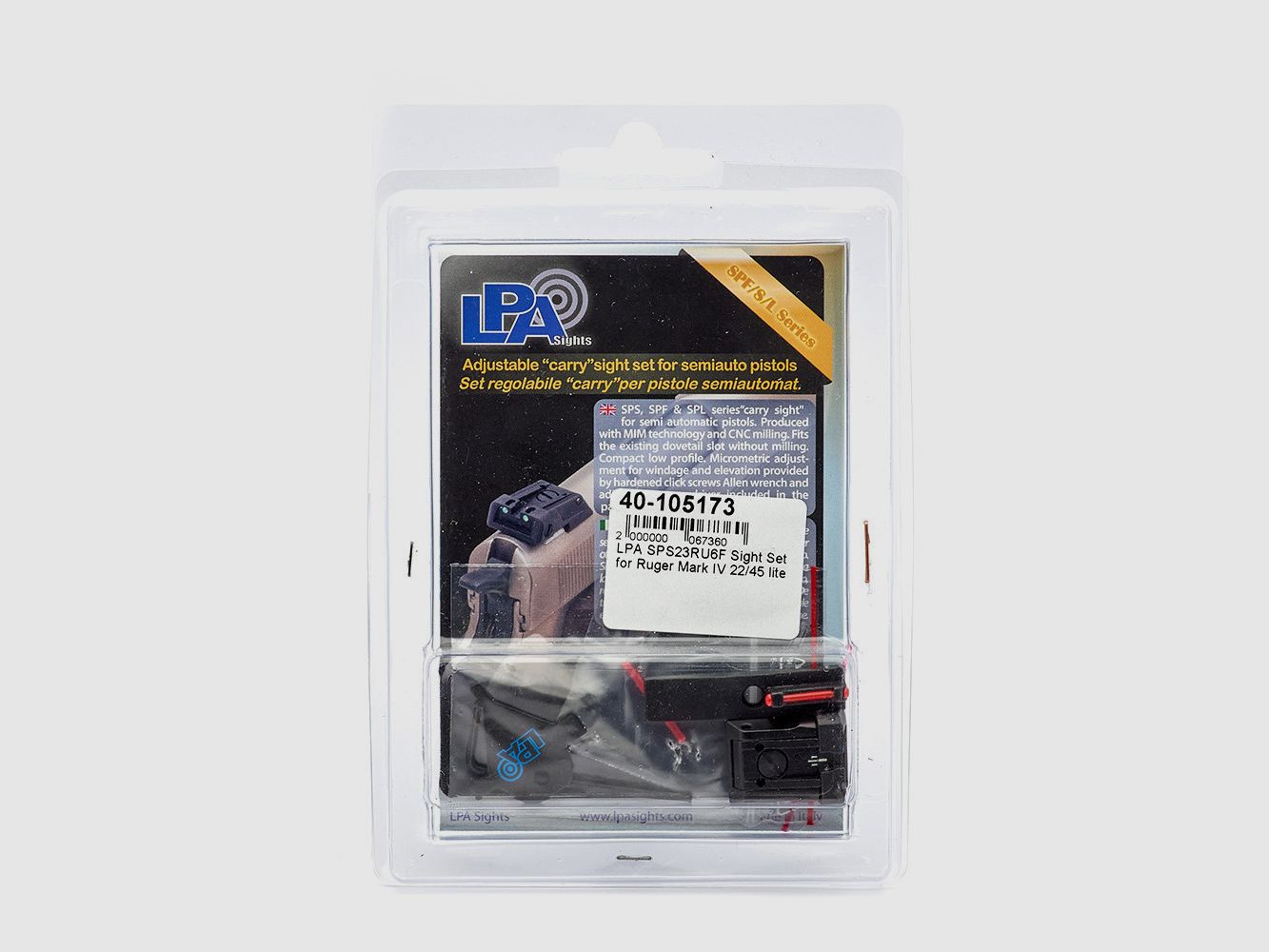 LPA SPS23RU6F Set di mire per Ruger Mark IV 22/45 lite, immagine 2 di 3