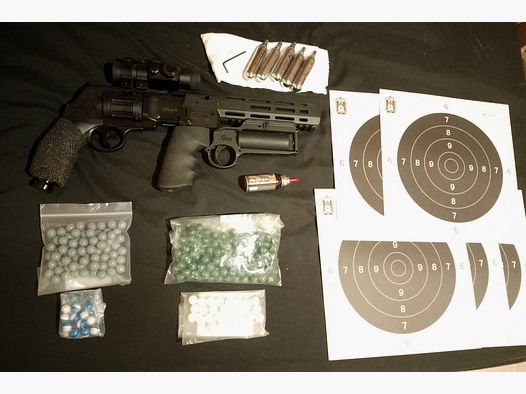 Long T4e HDR50 Tactical Rifle Kit punto rojo balas de goma RAM Paintball marcador Cal .50 set cápsulas CO2 revolver lanzador de pimienta lanzador de pimienta cañón largo Red DOT