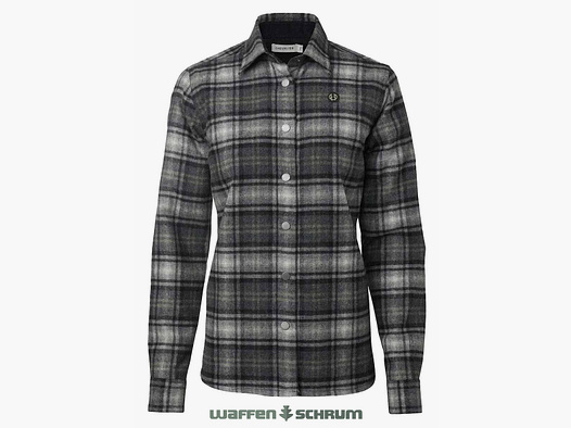 Chemise overshirt Chevalier en laine champ à carreaux charbon