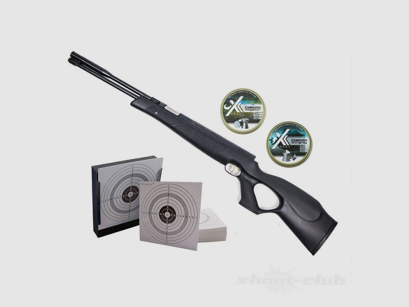 Weihrauch HW 97 Luftgewehr Black Line Kal. 4,5 mm im Kugelfang-Set