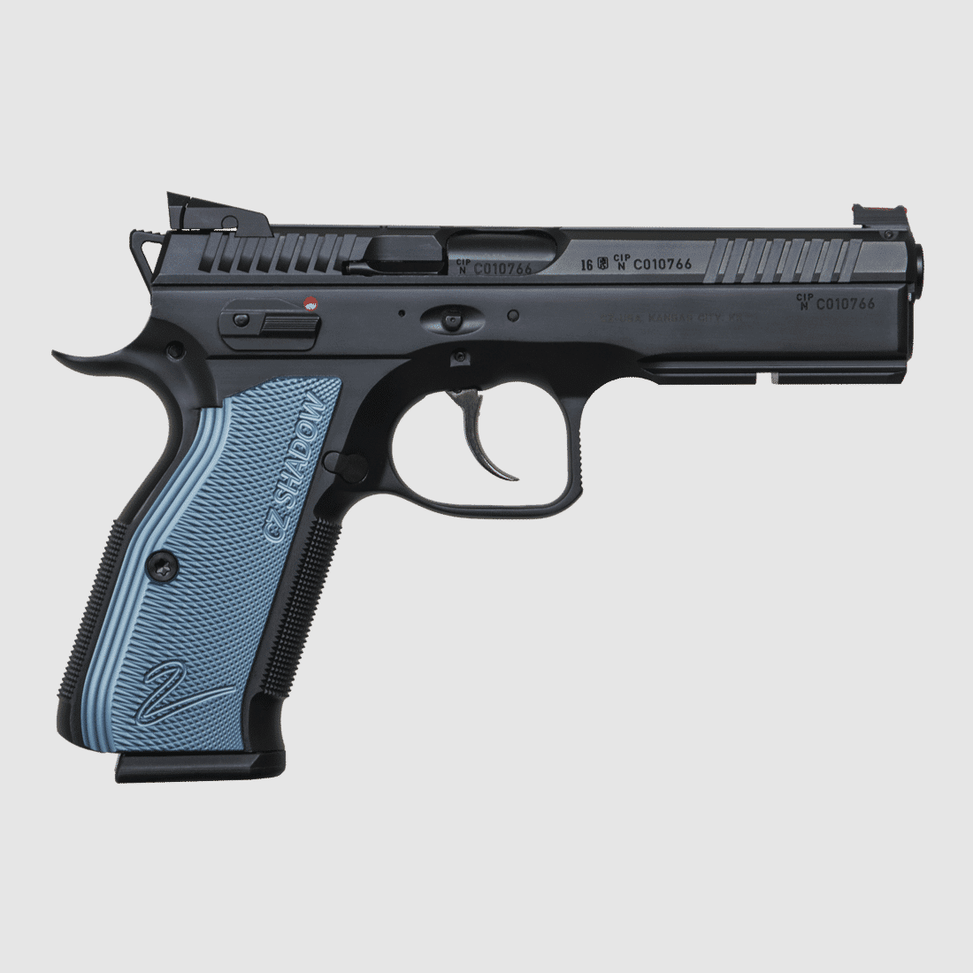 CZ 75 Shadow 2 Blau Grip LL12,0cm 9mm Luger, afbeelding 1 van 3