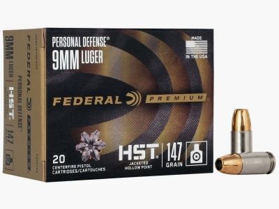Federal Premium Personal Defense HST Forces de l'Ordre 9mm Luger 147GR JHP 50 cartouches
