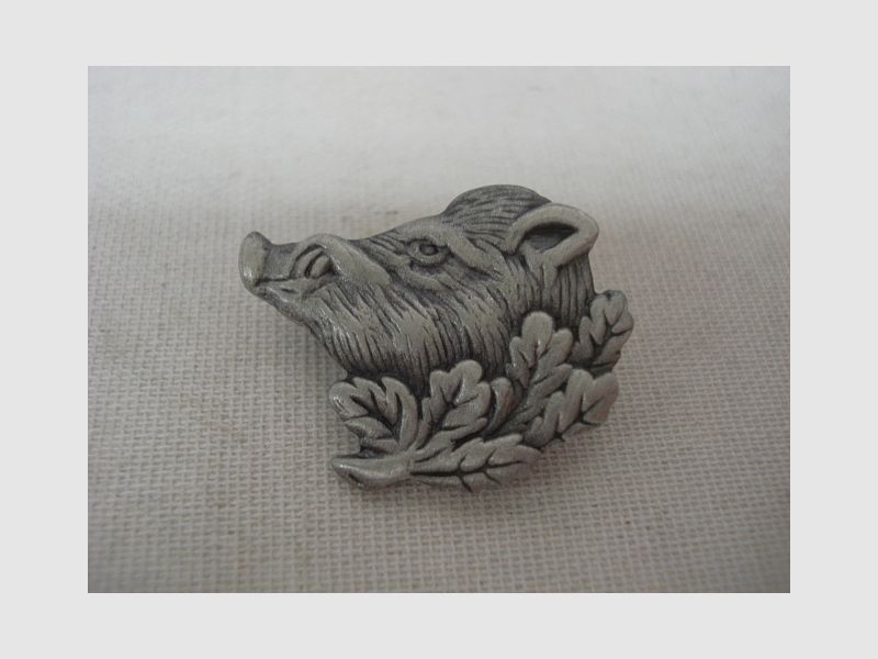 Brosche Wildschwein - 29mm, oud zilverkleurig