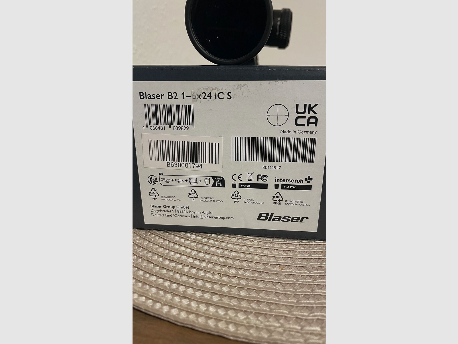 Blaser B2 1-6x24 iC S su binario con montaggio Blaser