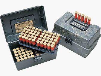 MTM Munitionsbox Patronenbox Kal.20 100/camo mit Griff