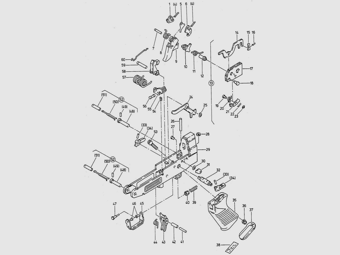 SIG SIG STGW 90 PE90 STURMGEWEHR 1990 1x 670-4670 STOPMUTTER 1x670-4669 ZYLINDERSCHRAUBE GRIFF