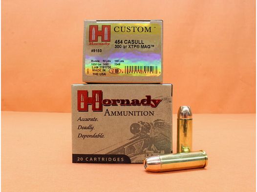 Hornady cartridge .454 Casull Hornady 300grs HP (9150) VE 20 cartridges (XTP)/ 19.44g hollow point