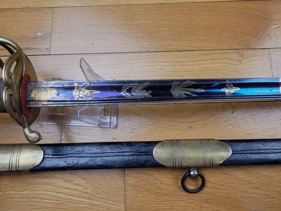 Seltener Offizierssabel der Maréchaussée von Frankreich – Modell 1787 – Blau gehärtete Klinge – Filigranierte Griff – Hervorragender Zustand, Bild 15 von 20